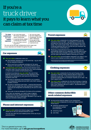 Resources for Tax Time truck-driver-tax-claims